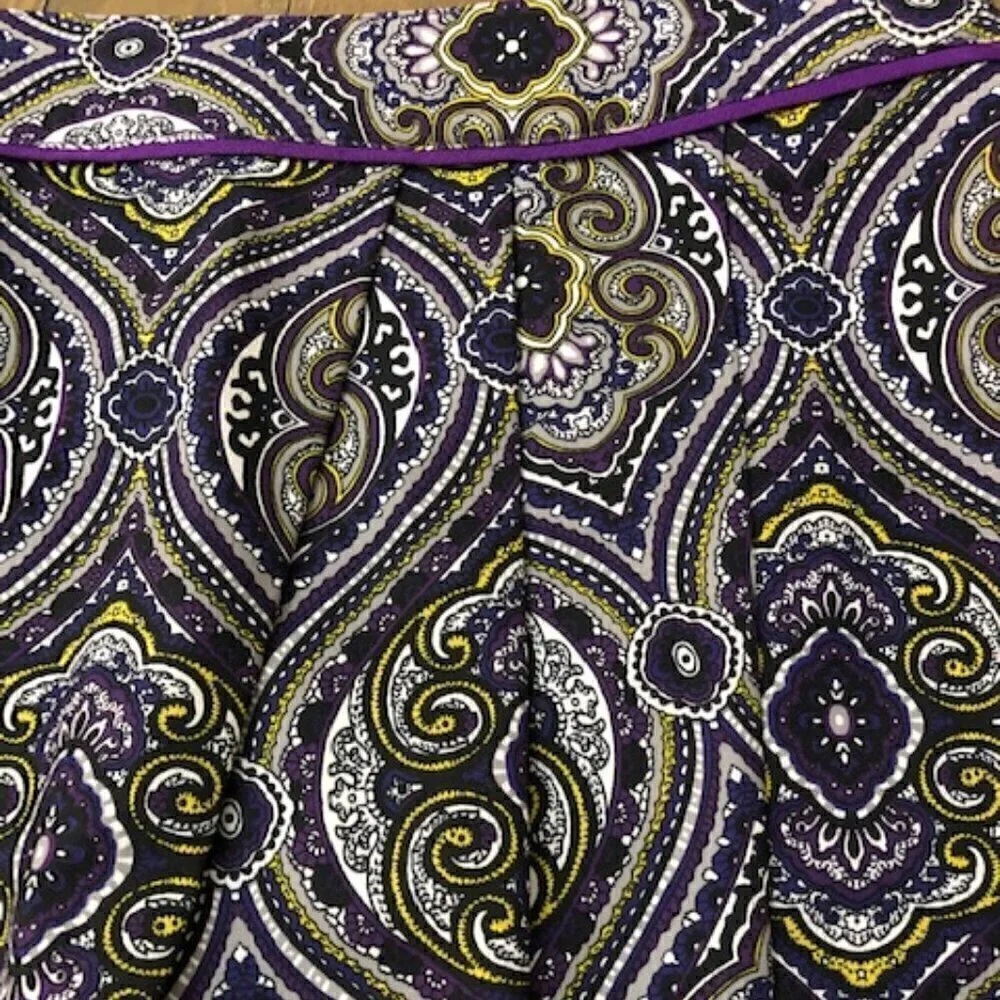 EP Pro Purple & Grey Medallion Print Golf / Tennis Skort Pleated Front Size 6